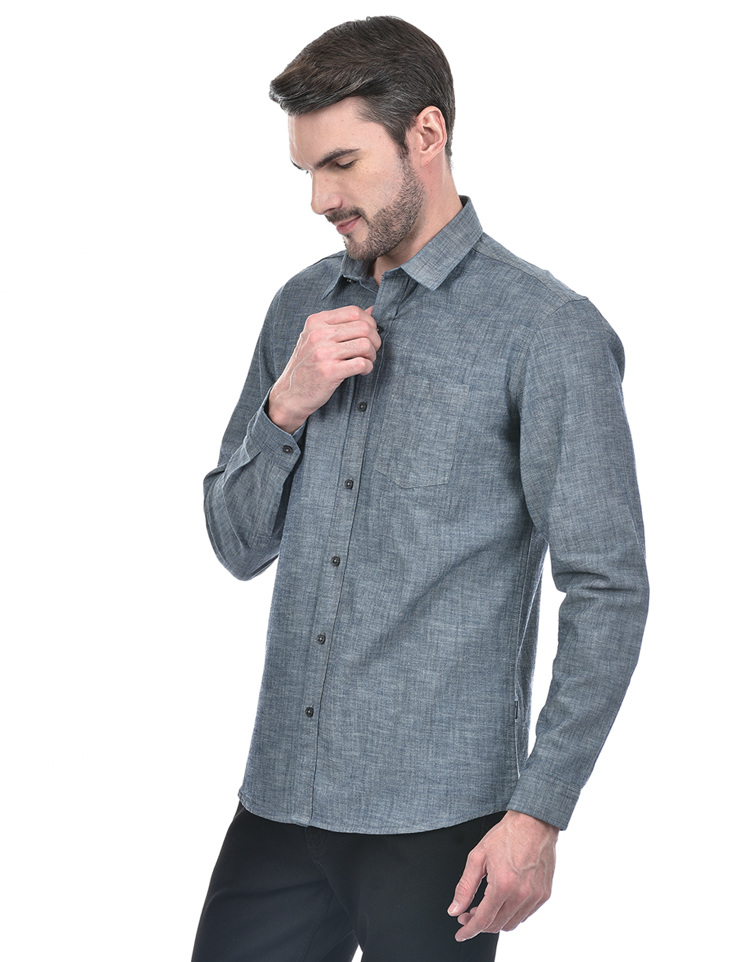 Numero Uno Men Solid Grey Shirt